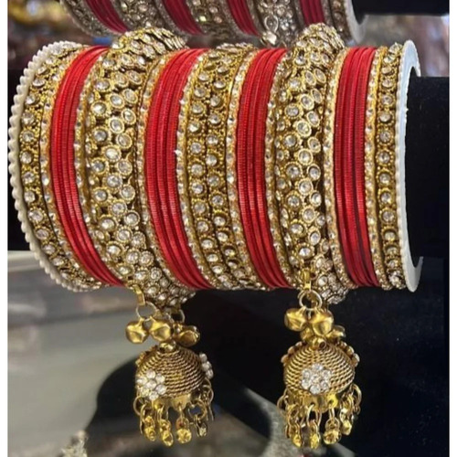 Orange Aluminium Bangles Set