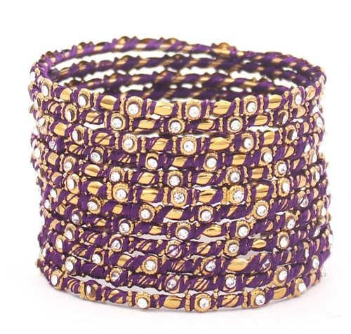 Purple Silk Thread Bangles Set