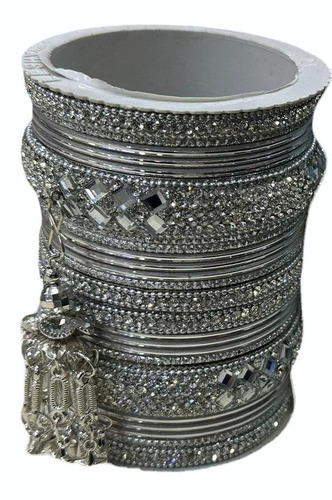 Silver Metal Bangles Set