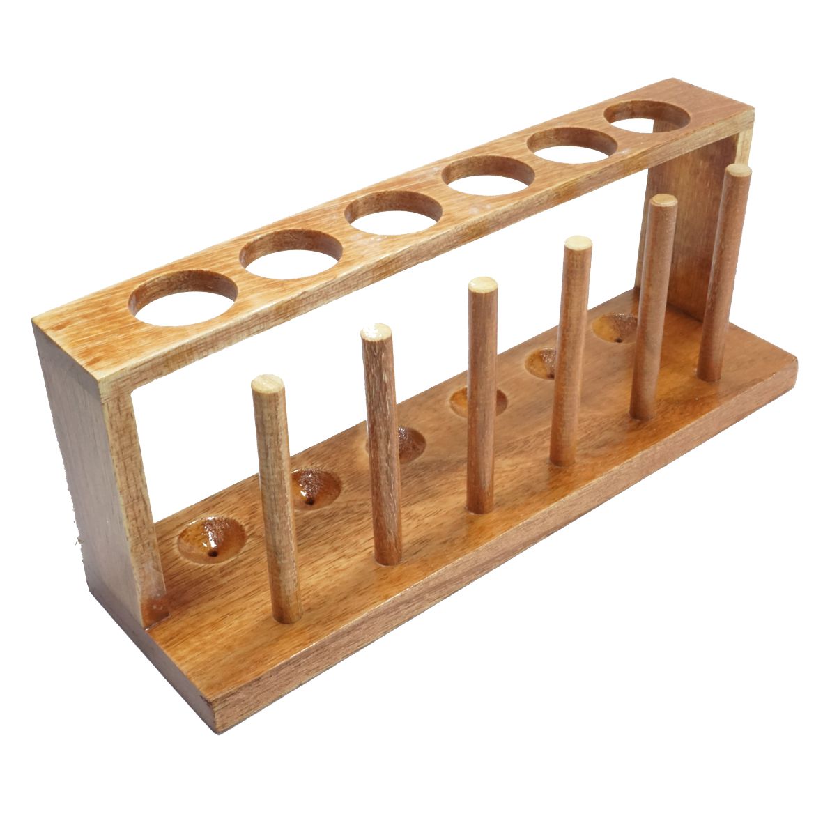 Wooden Test Tube Stand - Color: Natural Wood