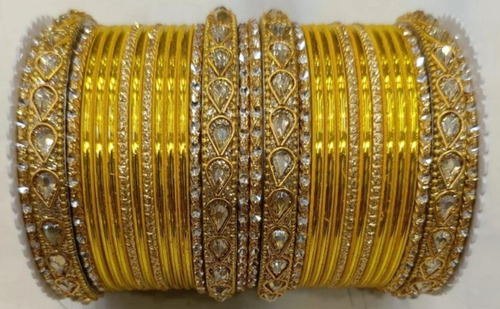 Yellow Metal Imitation Bangles Set