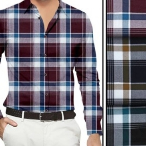 Multicolor Mens Shirt Fabric