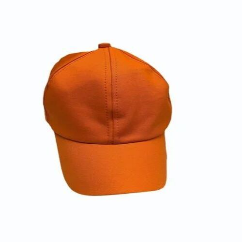 Plain Orange Cotton Caps
