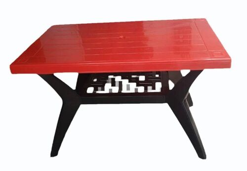 Red Cross Leg Plastic Dining Table