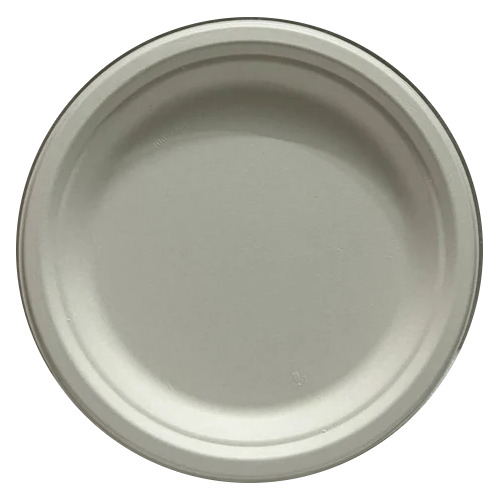 9 Inch Biodegradable Disposable Bagasse Plate - Color: Natural / Off-White