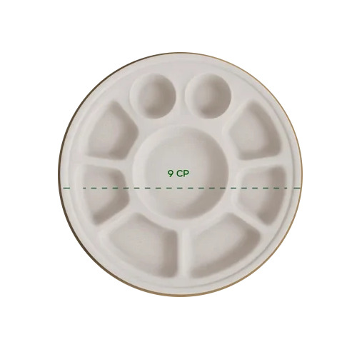 Biodegradable Disposable Bagasse Meal Tray - Application: Food Serving
