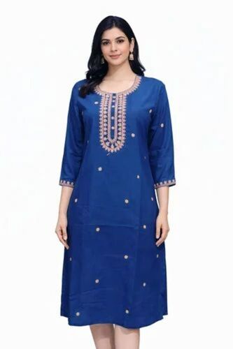 Ladies Cotton Blue Color Kurti