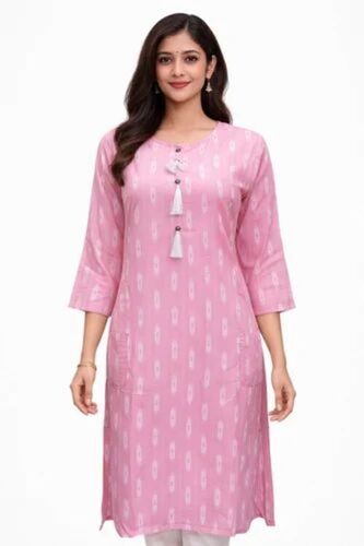 Ladies Cotton Straight Long Kurti