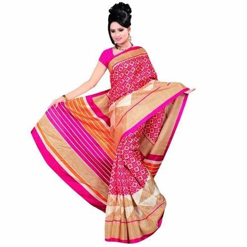 Ladies Party Wear Printed Silk Sarees