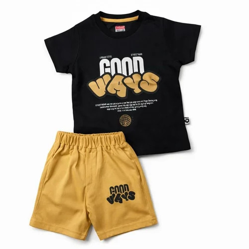 Kids Black & Yellow Baba Suit