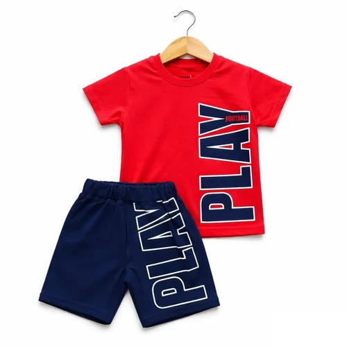 Kids Red & Blue Baba Suit - Age Group: 6 Months To 5 Years