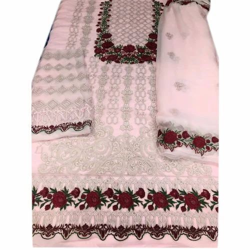 Pink Ladies Embroidered Suit
