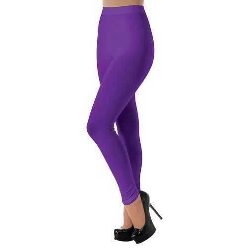 Purple Plain Cotton Legging