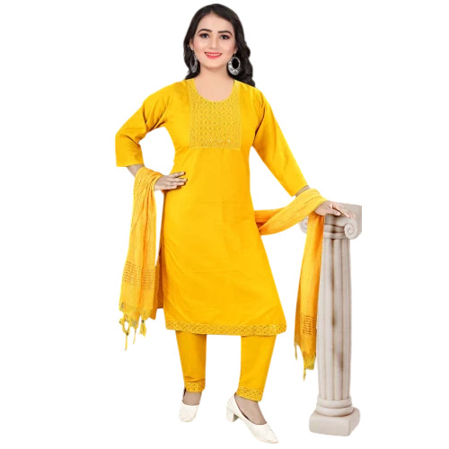 Women Kurti Set - Color: Yellow