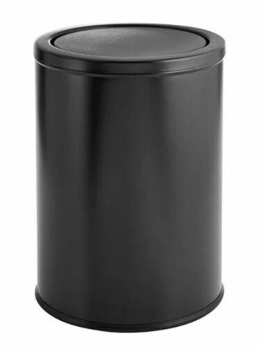 15 L Stainless Steel Black Swing Dustbin