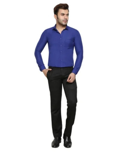 Navy Blue Mens Formal Shirt - Age Group: Adults