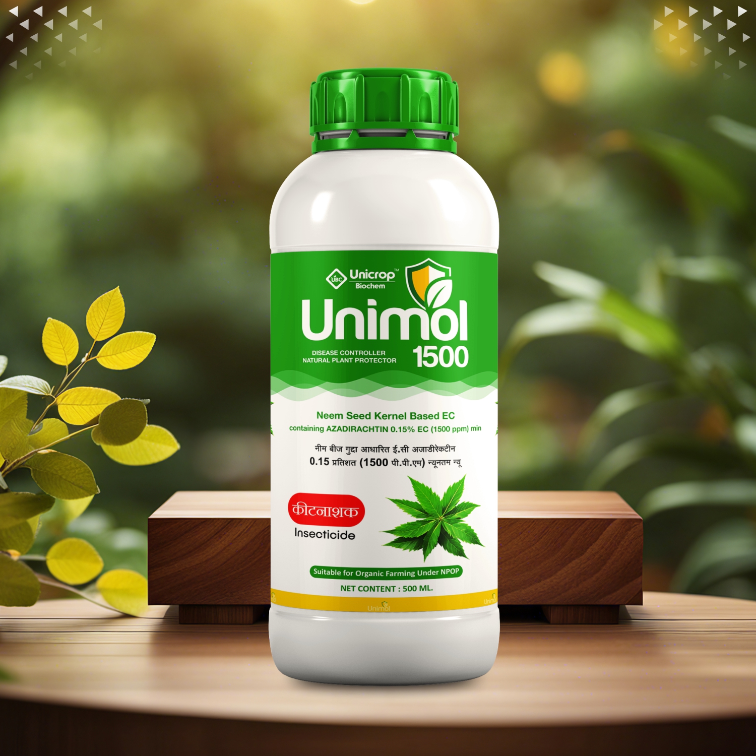 Unimol 1500 Insecticide - Azadirachtin 1500 ppm, Liquid | Bio-Insecticide, Pest Control, Compatible with Bio Pesticides