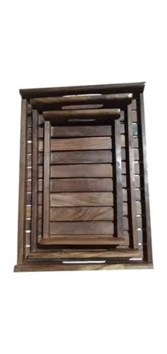 Wooden Rectangle Serving Tray Set - Color: Customized