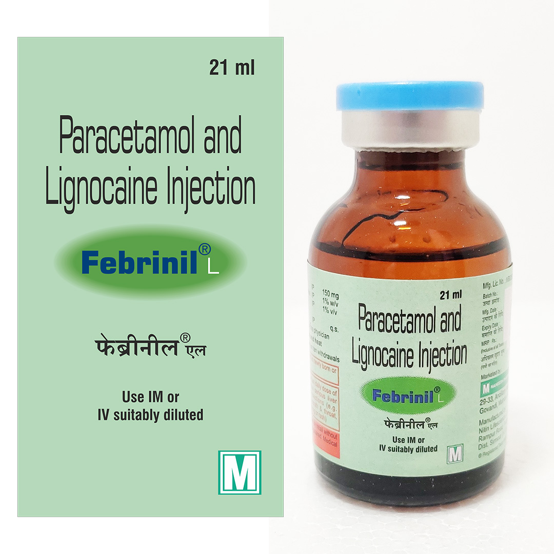 Febrinil - Paracetamol + Lignocaine 21ml Injection
