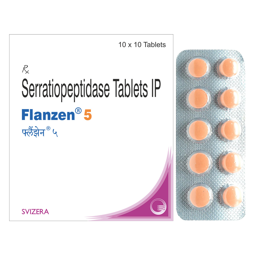 Flanzen 5 - Serratiopeptidase Tablets 5mg