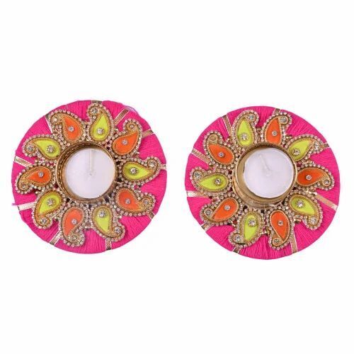 Round Shape Wax Pink Candle