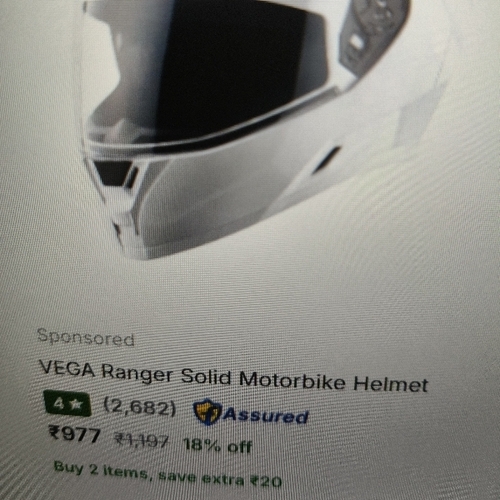 Vega ranger solid Motorbike helmet