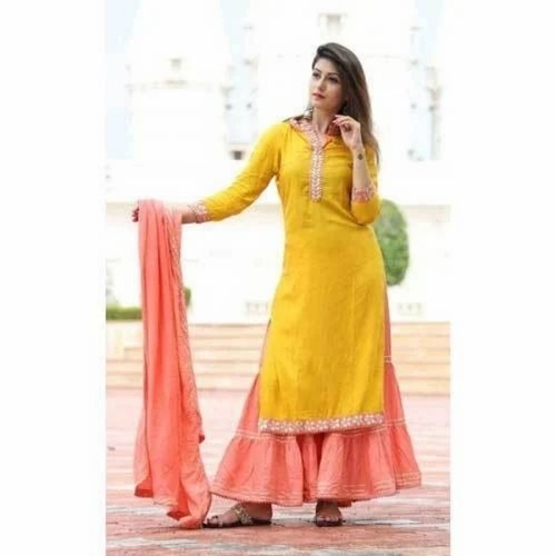 Ladies Party Wear Suit With Palazzo
