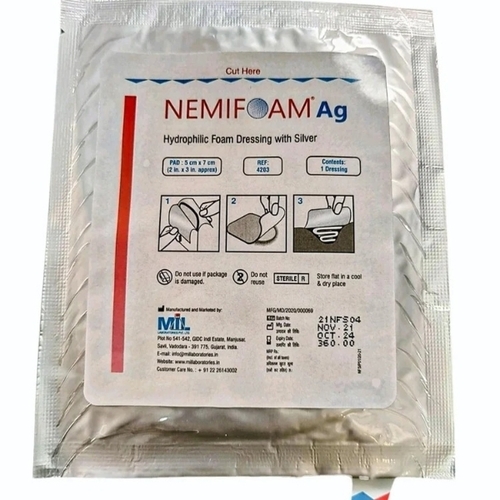 Nemifoam Ag Hydrophilic Foam Dressing With Silver