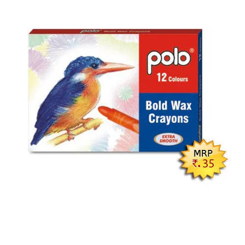 12 Colour Bold Wax Crayons