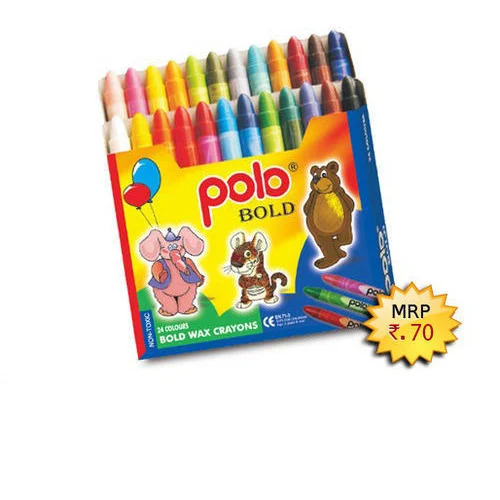 24 Colours Bold Wax Crayons