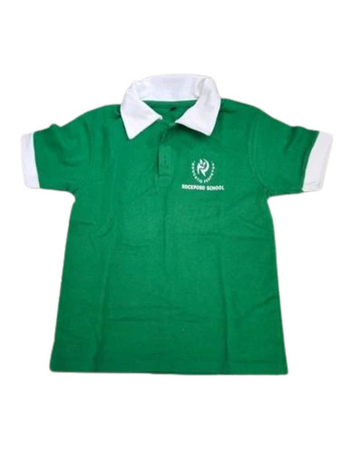 Green Color School T Shirt