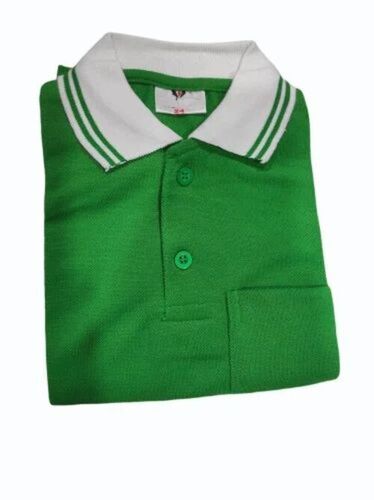 Green Cotton Medium School T Shirt