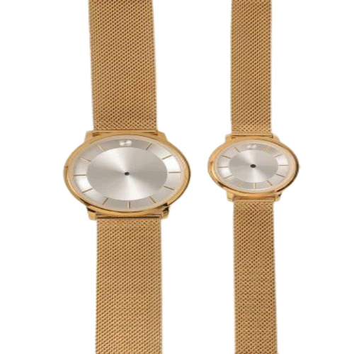 Siver Dial Couple Watch Set