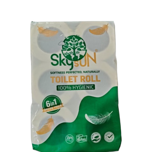 Skysun 2 Ply Toilet Roll (6 Pack) - Color: White