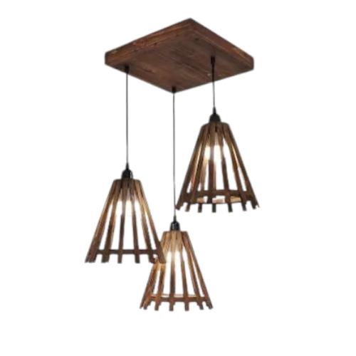 Wooden Taper Hanging Light