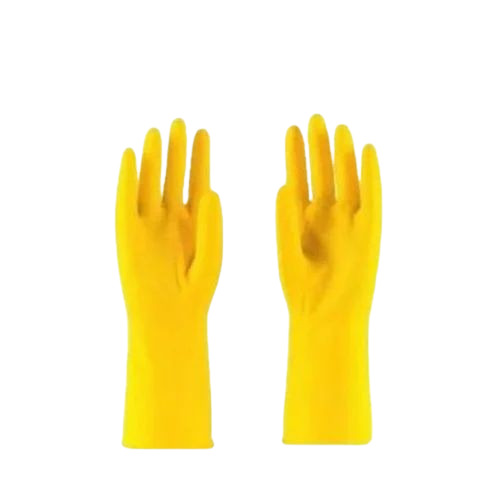 Yellow Color Industrial Rubber Gloves