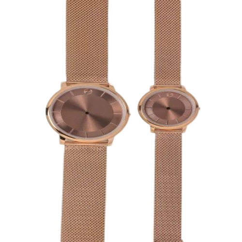 Brown Dial Couple Watch Set