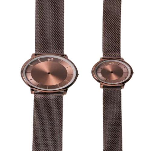 Dark Brown Couple Watch Set