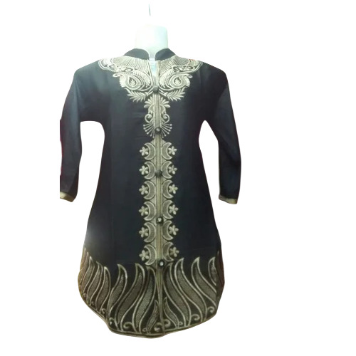 Ladies Black Designer Short Kurti