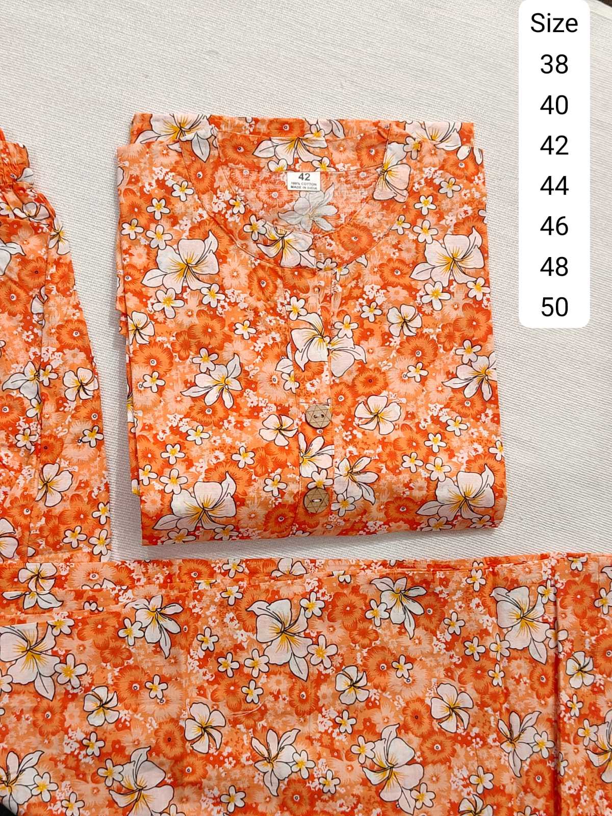 Ladies Pure Cotton Kurti Set - Color: Multiple