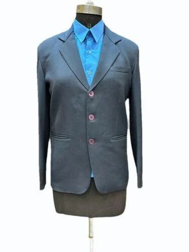 Blue Color Wool School Blazer