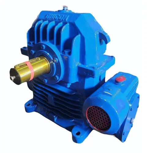 Double Reduction Worm Gearbox - Color: Blue