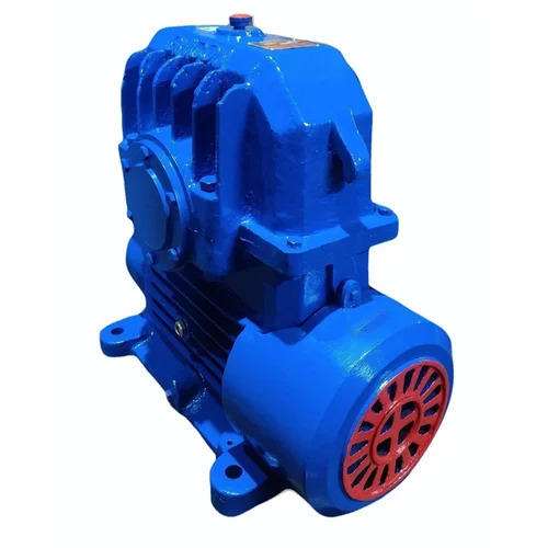Horizontal Worm Reduction Gearbox - Color: Blue
