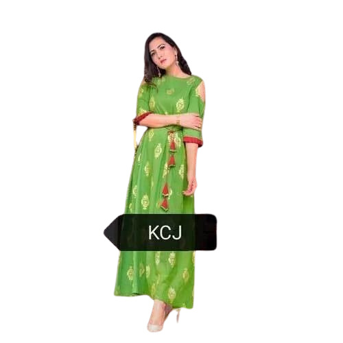 Ladies Cold Shoulder Anarkali Kurti
