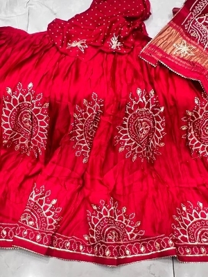 Lehanga Choli With Gotta Patti Work - Color: Red