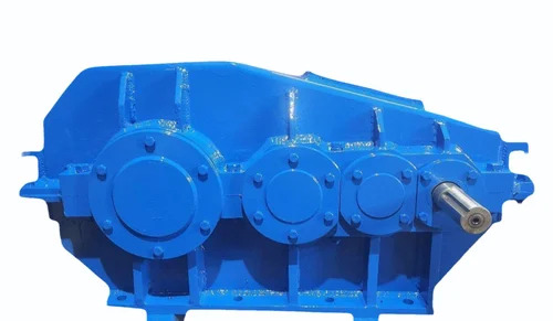 Mild Steel Horizontal Helical Gearbox - Color: Blue