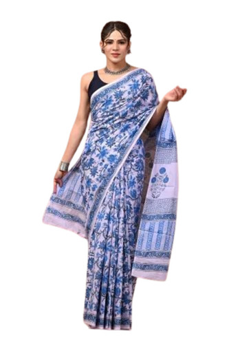 Printed Mulmul Cotton Saree
