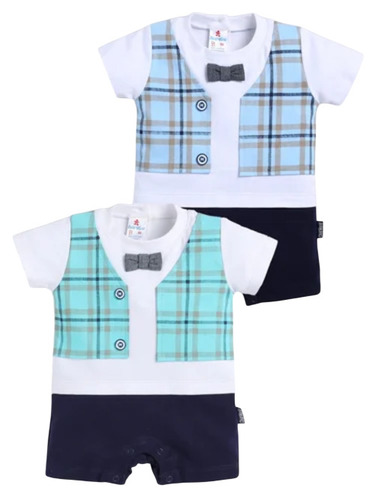 100% Interlock Cotton Knit Half Sleeves Party Romper