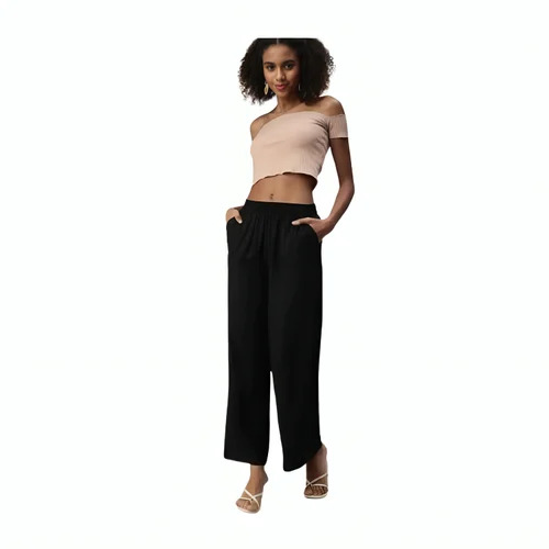 Ladies Black Palazzo Pants
