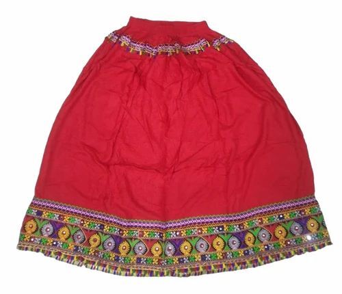 Red Rayon Skirt